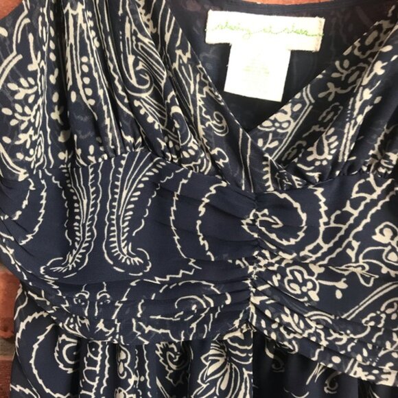 Anthropologie Starting At Stars Boho Ruched Mini Dress Print Sundress Strap Fit - Picture 8 of 13